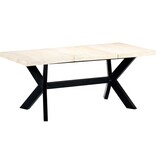 vidaXL Eettafel 180x90x75 cm massief mangohout wit