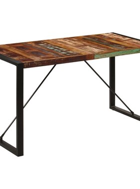 VidaXL Eettafel 140x70x75 cm massief gerecycled hout