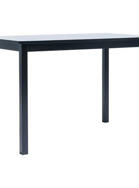 VidaXL Eettafel 114x71x75 cm massief rubberwood zwart