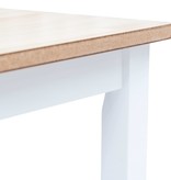 vidaXL Eettafel 114x71x75 cm massief rubberwood wit en bruin