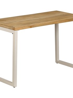VidaXL Eettafel 115x55x76 cm massief mangohout en staal
