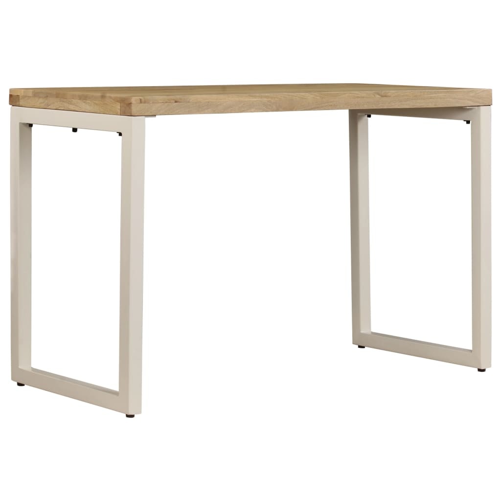 vidaXL Eettafel 115x55x76 cm massief mangohout en staal