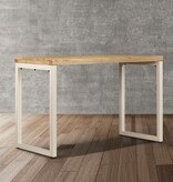 VidaXL Eettafel 115x55x76 cm massief mangohout en staal