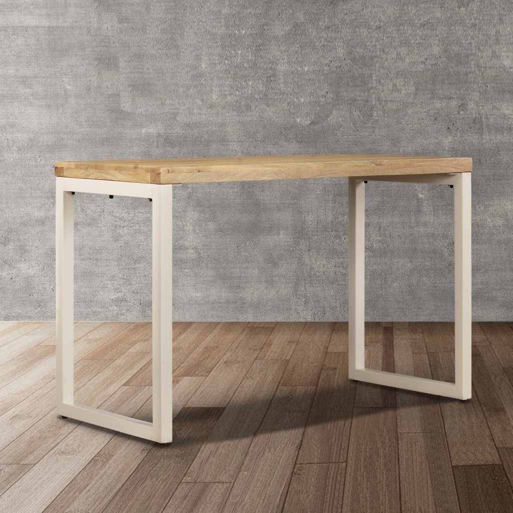 VidaXL Eettafel 115x55x76 cm massief mangohout en staal