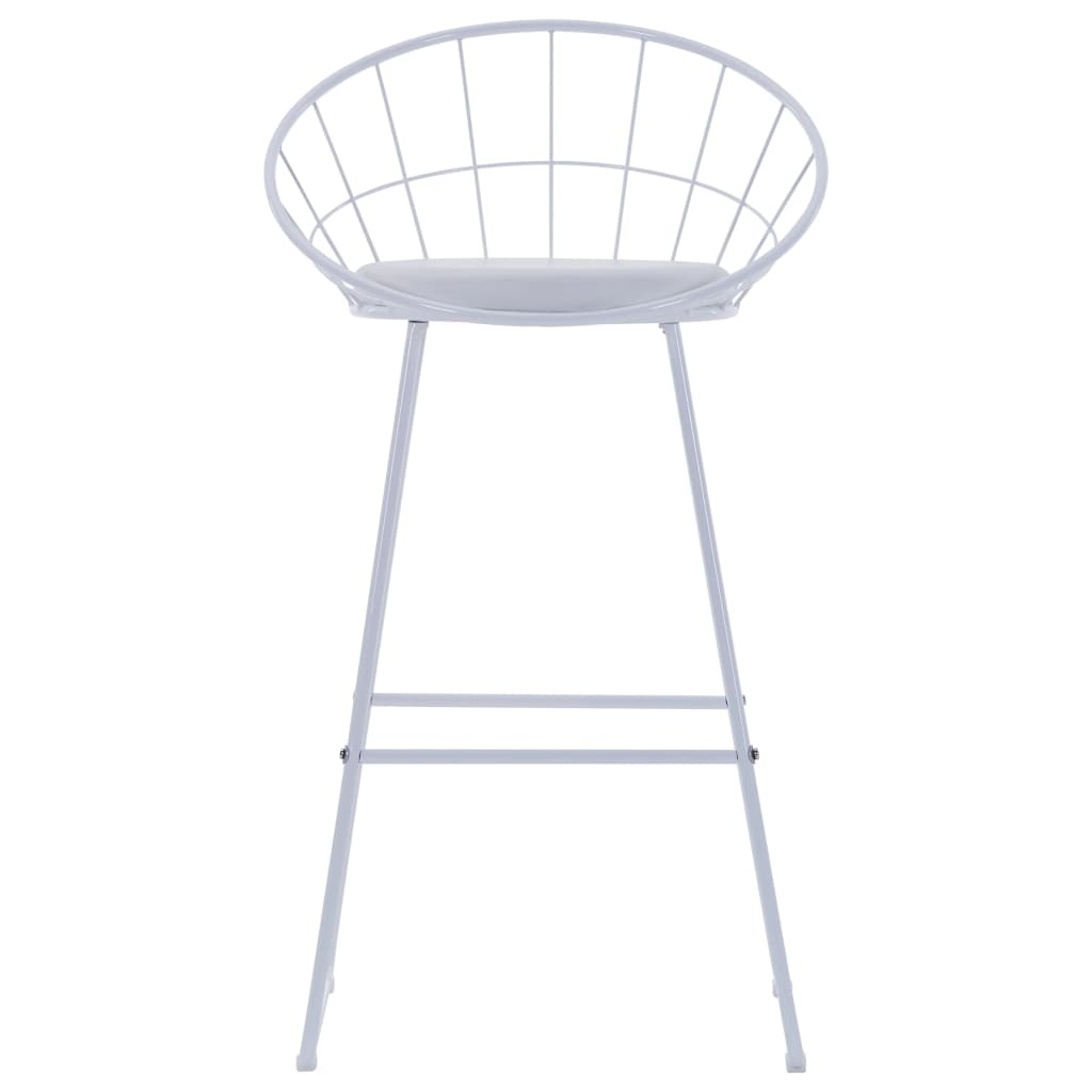 VidaXL Barstoelen met kunstleren zittingen 2 st staal wit