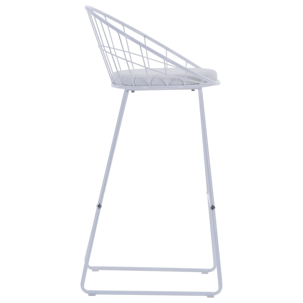 VidaXL Barstoelen met kunstleren zittingen 2 st staal wit