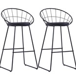 VidaXL Barstoelen 2 st kunstleer zwart