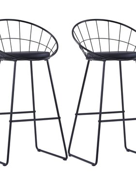 VidaXL Barstoelen 2 st kunstleer zwart