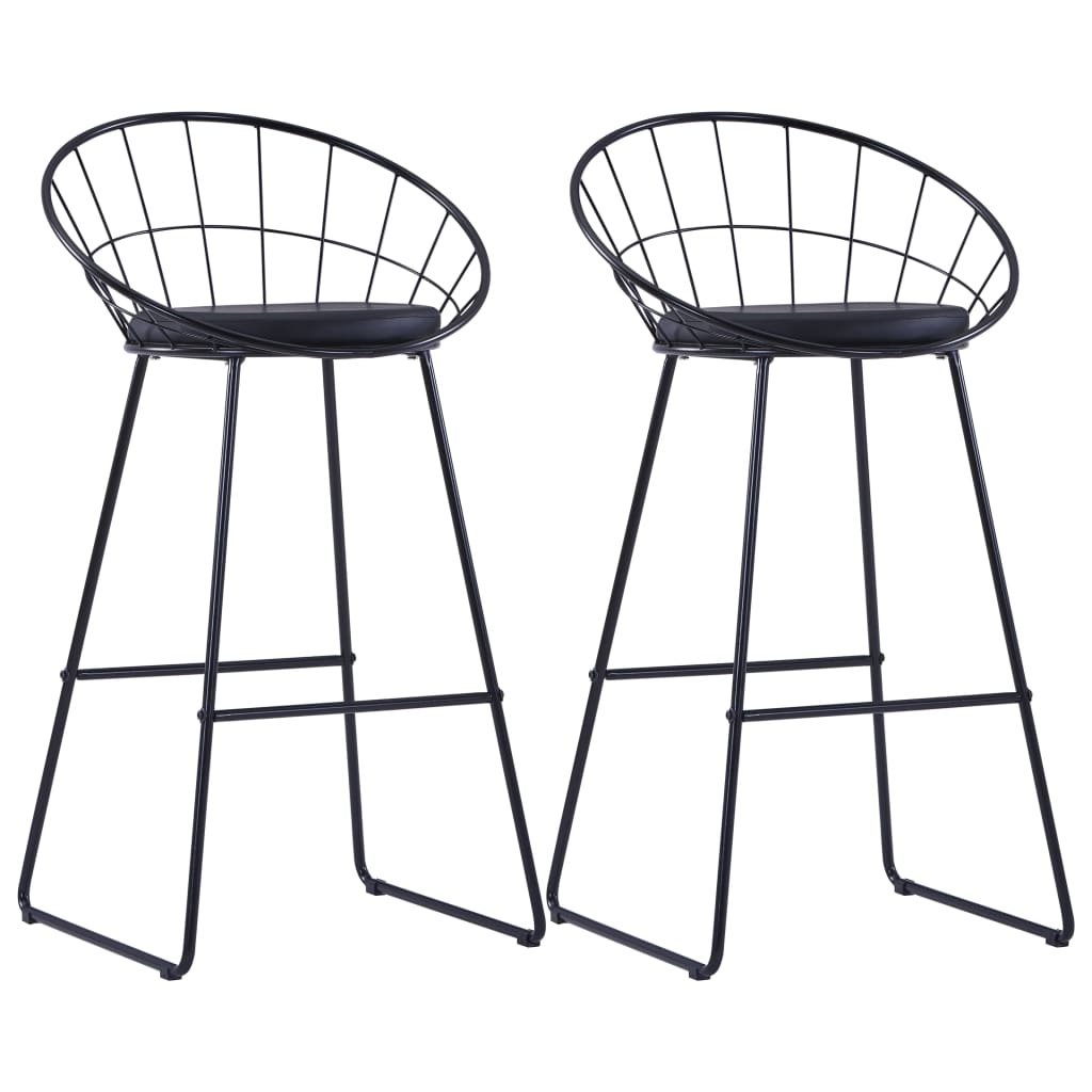 VidaXL Barstoelen 2 st kunstleer zwart