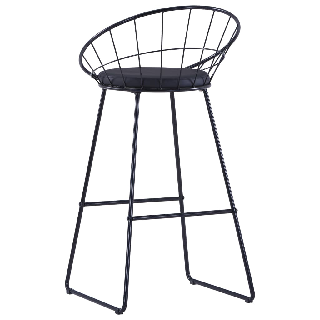 VidaXL Barstoelen 2 st kunstleer zwart