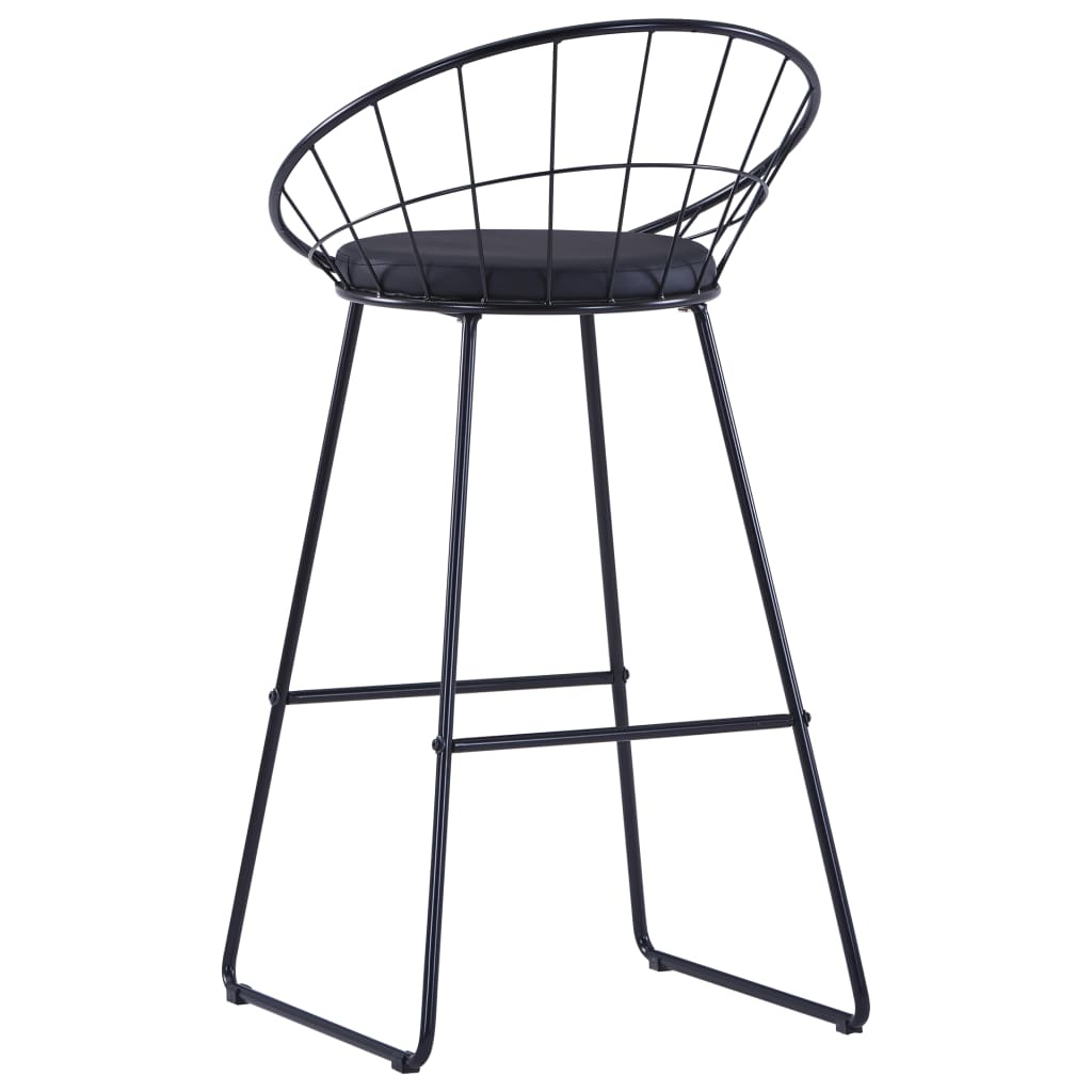 vidaXL Barstoelen 2 st kunstleer zwart