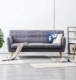 VidaXL Driezitsbank 172x70x82 cm stof lichtgrijs