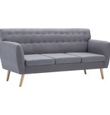 VidaXL Driezitsbank 172x70x82 cm stof lichtgrijs