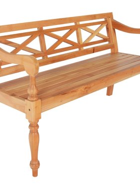 VidaXL Bank Batavia 136 cm massief mahoniehout lichtbruin