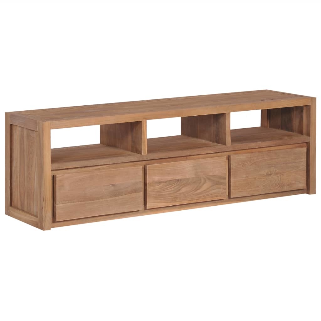 VidaXL Tv-meubel 120x30x40 cm teakhout met natuurlijke afwerking