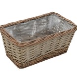 VidaXL Plantenbakken verhoogd 3 st wicker met PE-voering