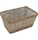 VidaXL Plantenbakken verhoogd 3 st wicker met PE-voering