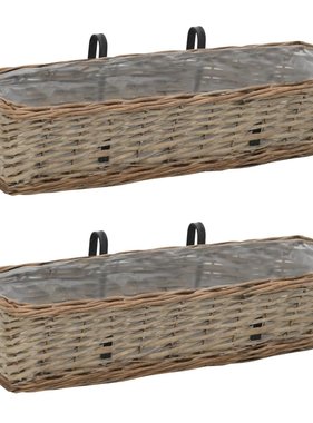 vidaXL Balkonbakken 2 st 60 cm wicker met PE-voering