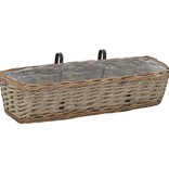 vidaXL Balkonbakken 2 st 60 cm wicker met PE-voering