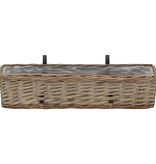 vidaXL Balkonbakken 2 st 60 cm wicker met PE-voering