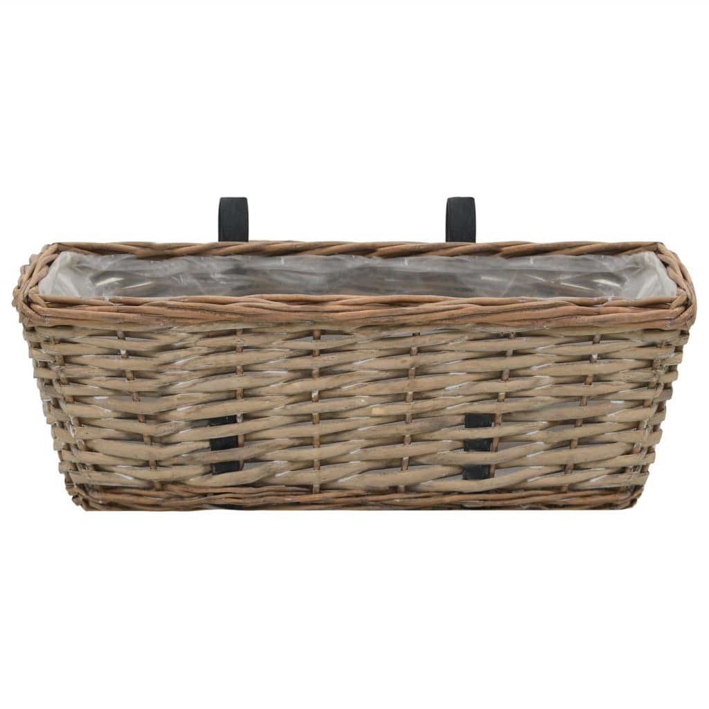 vidaXL Balkonbakken 2 st 40 cm wicker met PE-voering