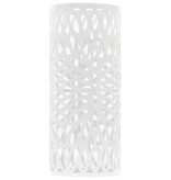 VidaXL Parapluhouder bladeren staal wit