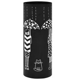 VidaXL Parapluhouder vrouwen staal zwart