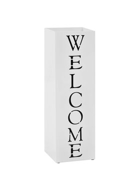VidaXL Parapluhouder Welcome staal wit