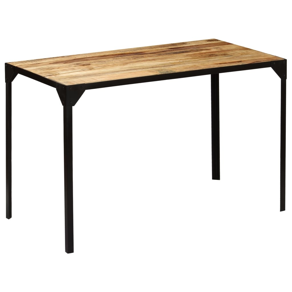 vidaXL Eettafel 120 cm massief ruw mangohout en staal