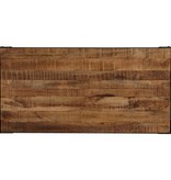 vidaXL Eettafel 120 cm massief ruw mangohout en staal