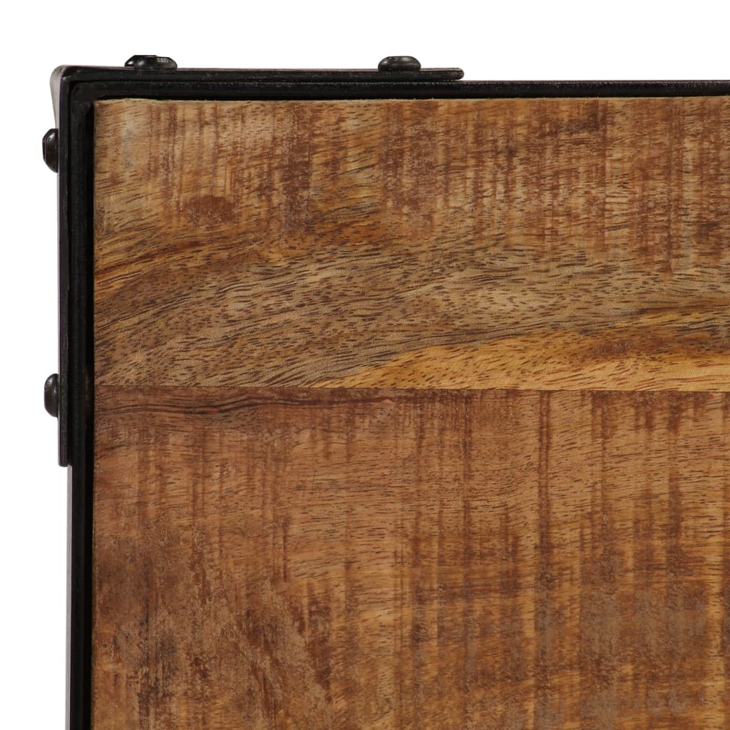 VidaXL Eettafel 120 cm massief ruw mangohout en staal