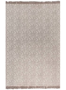 VidaXL Kelim vloerkleed met patroon 120x180 cm katoen taupe