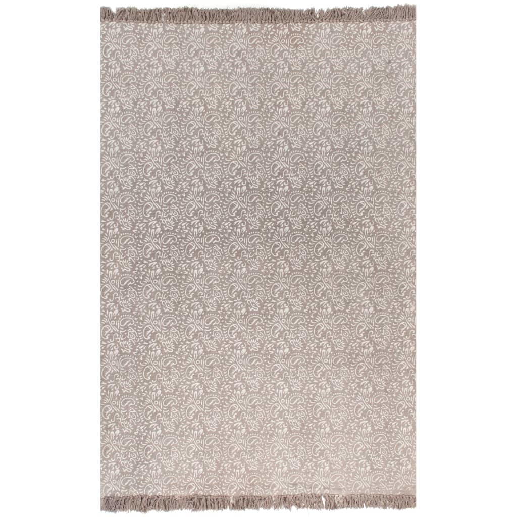 VidaXL Kelim vloerkleed met patroon 120x180 cm katoen taupe
