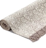 VidaXL Kelim vloerkleed met patroon 120x180 cm katoen taupe