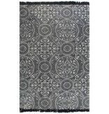 VidaXL Kelim vloerkleed met patroon 120x180 cm katoen grijs