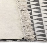 VidaXL Kelim vloerkleed met patroon 120x180 cm katoen zwart/wit