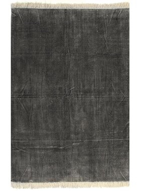 VidaXL Kelim vloerkleed 120x180 cm katoen antraciet VidaXL Kelim vloerkleed 120x180 cm katoen antraciet