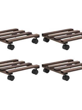 VidaXL Plantenrollers 25x25 cm cederhout 4 st