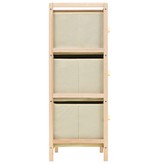 VidaXL Opbergmeubel met 6 stoffen manden cederhout beige