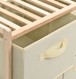 VidaXL Opbergmeubel met 6 stoffen manden cederhout beige