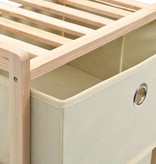 VidaXL Opbergmeubel met 3 vliesstoffen manden cederhout beige