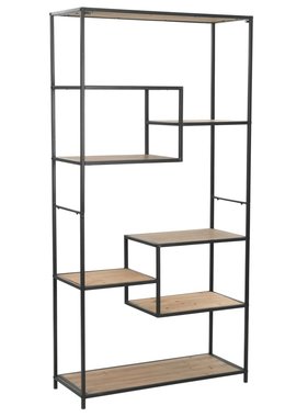 VidaXL Boekenkast 90,5x35x180 cm massief vurenhout en staal