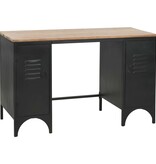 vidaXL Bureau 120x50x76 cm massief vurenhout en staal