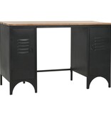 vidaXL Bureau 120x50x76 cm massief vurenhout en staal