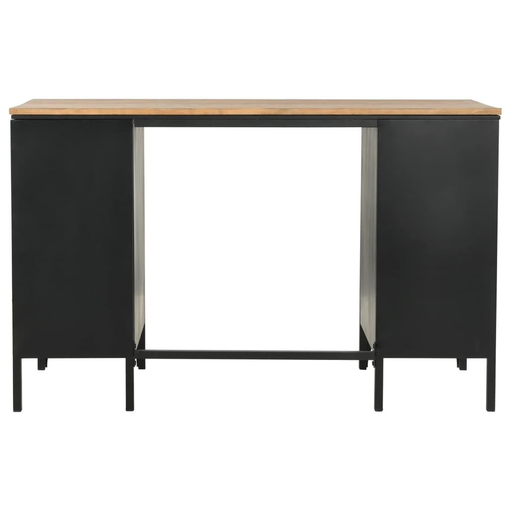 vidaXL Bureau 120x50x76 cm massief vurenhout en staal