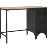 VidaXL Bureau 100x50x76 cm massief vurenhout en staal