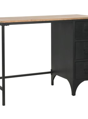 VidaXL Bureau 100x50x76 cm massief vurenhout en staal