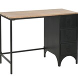 VidaXL Bureau 100x50x76 cm massief vurenhout en staal