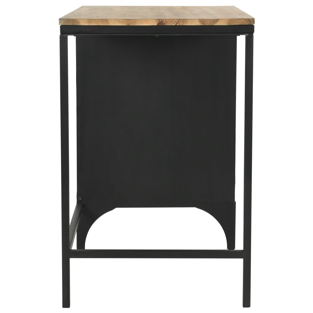 VidaXL Bureau 100x50x76 cm massief vurenhout en staal