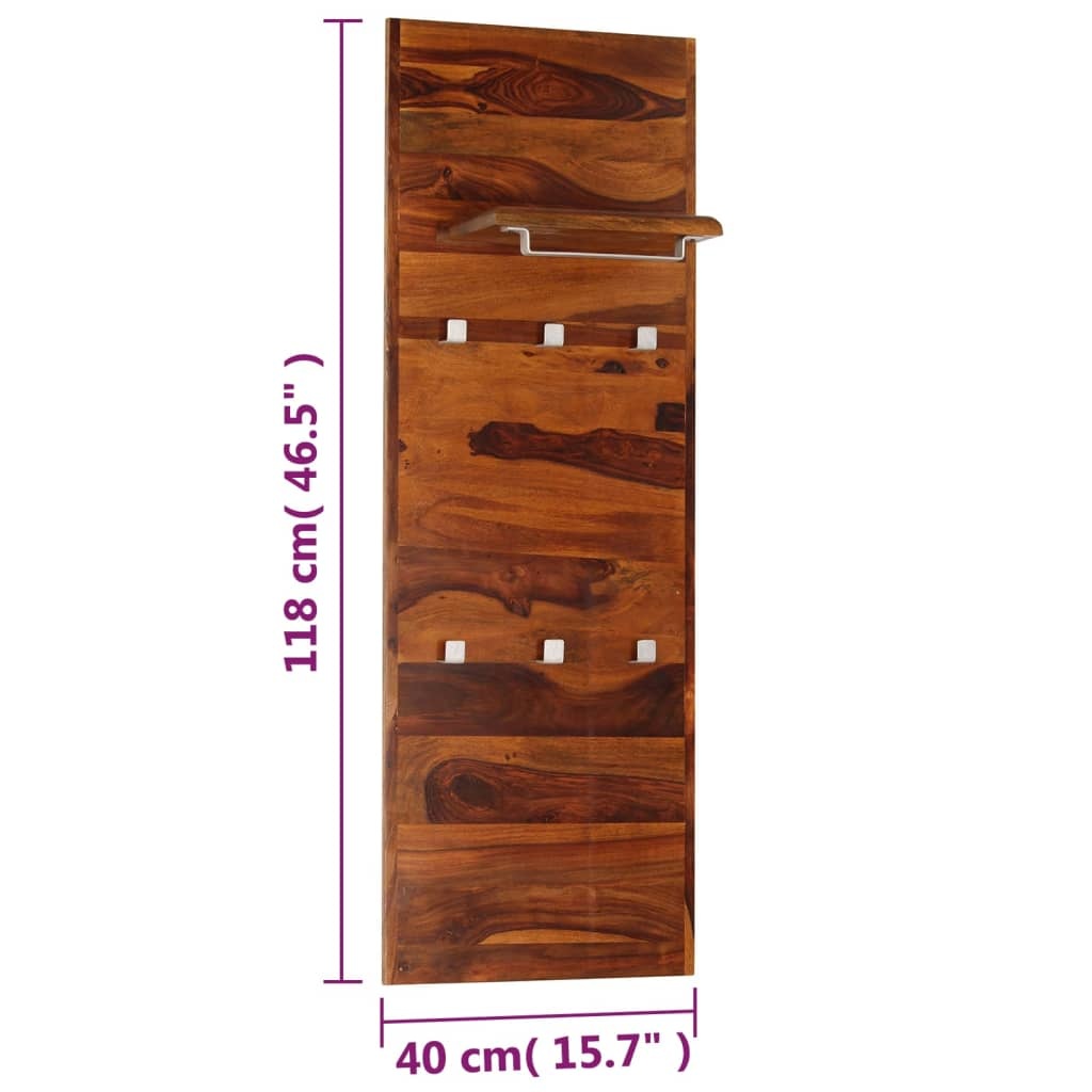 VidaXL Kapstok 118x40 cm massief sheeshamhout